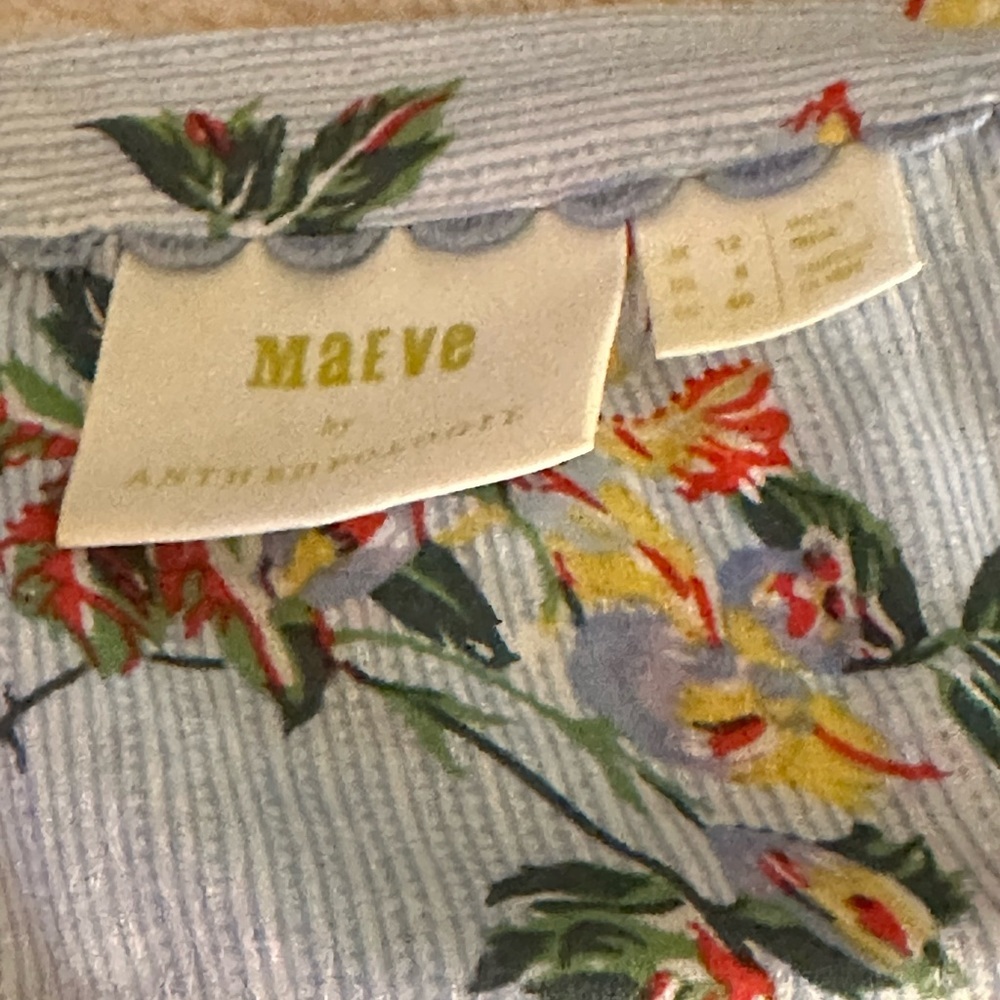 Anthropologie Maeve Boswell striped floral blouse 8 - Picture 4 of 10